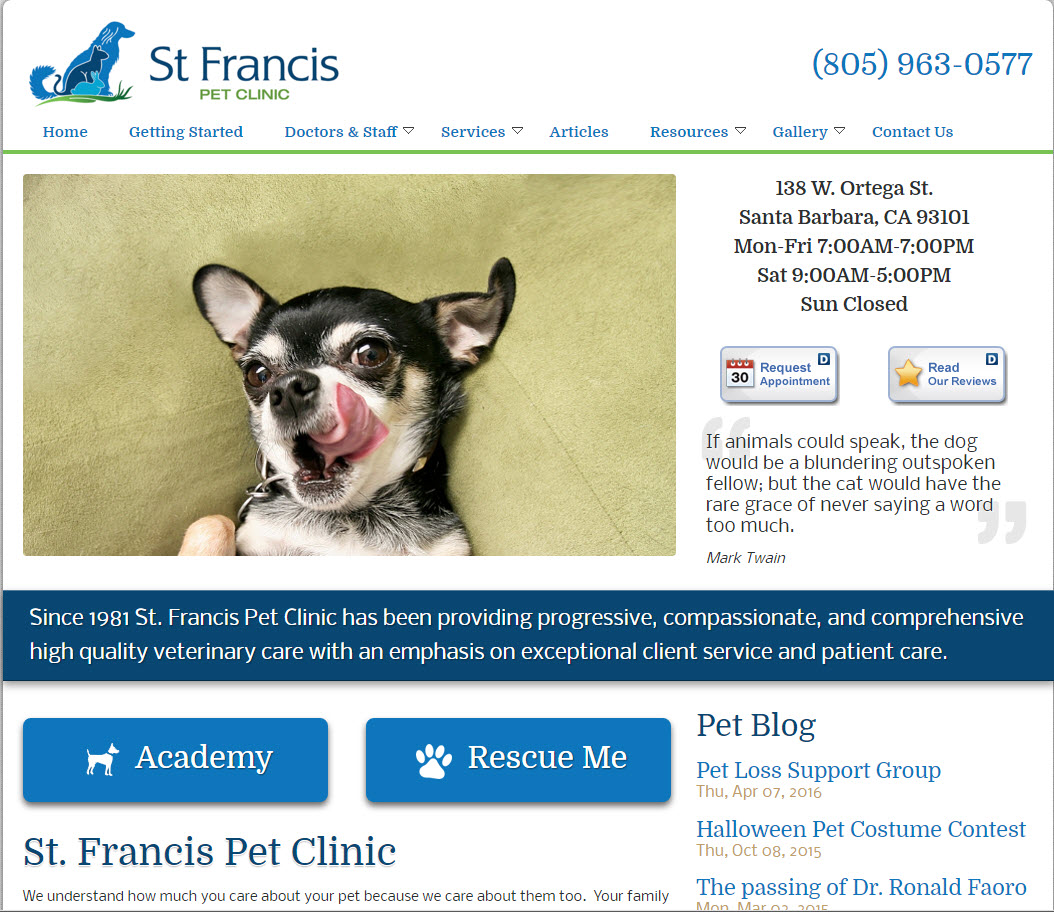 Pet Clinic - St. Francis Pet Clinic | Santa Barbara CA