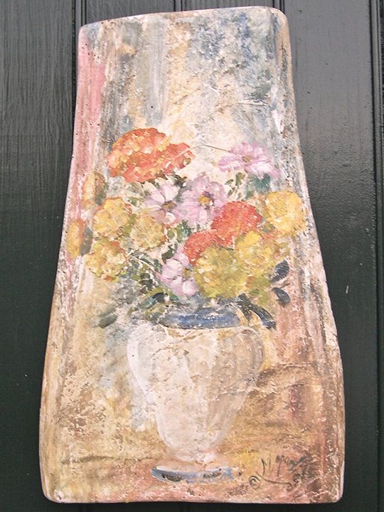 Floral on oak board (heavy)