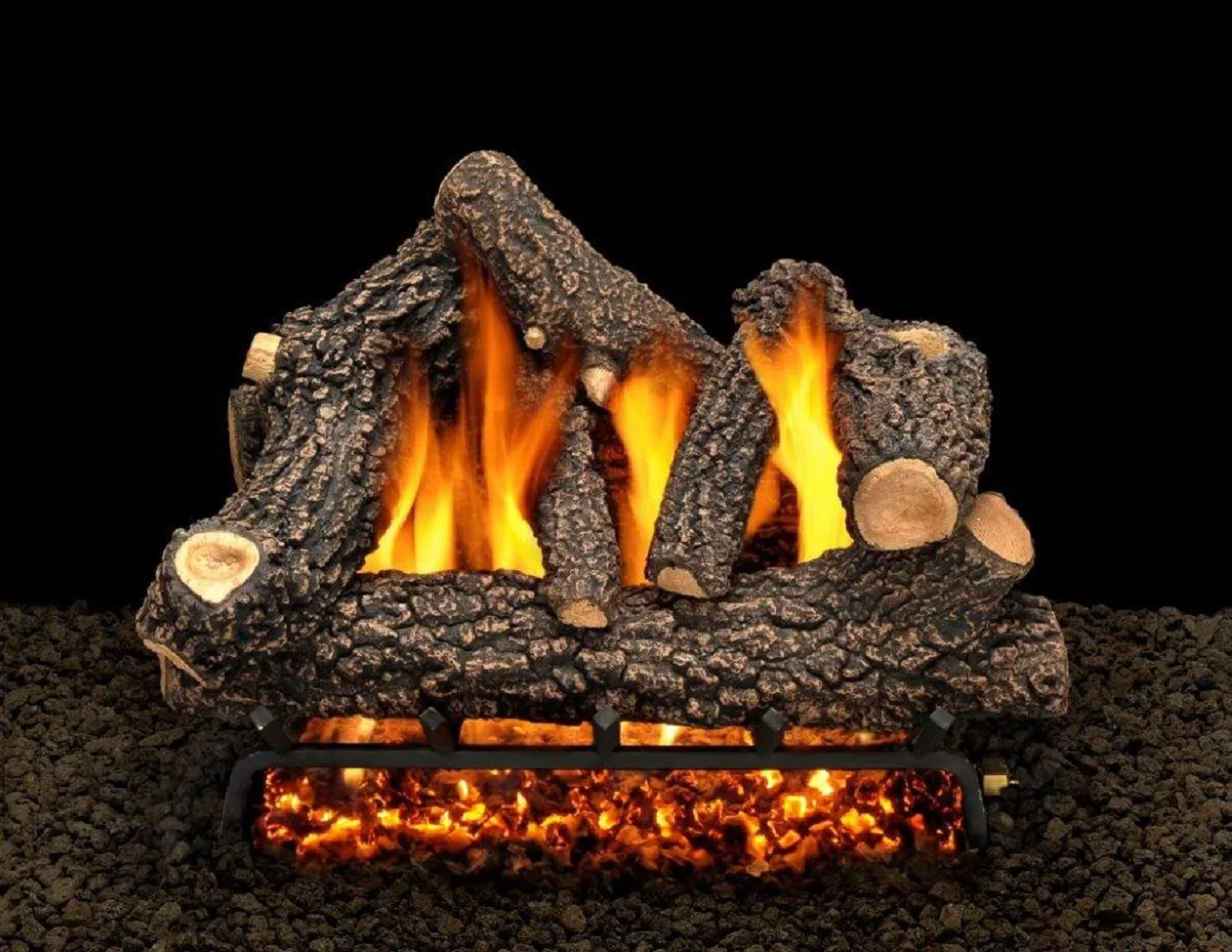 log sets in fireplace