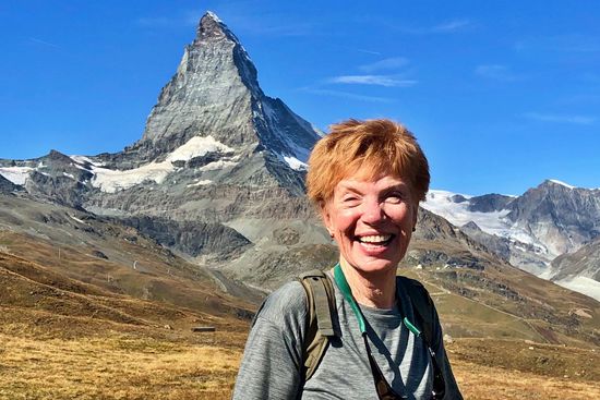 With the Matterhorn standing tall in the background, Cynder Sinclair pauses for a photo opportunity during a Summit for Danny trip to the Swiss Alps. “I feel very blessed to have this wonderful life,” she says. “I feel pretty darn lucky.” (Sinclair family photo)