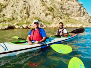 Kayaking with Son-in-Law, Jeff, on the Mediterranean Sea
