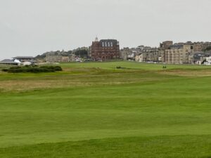 Marveling at the famous St. Andrews golf course