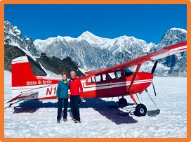 Our airplane landed on Denali glacier